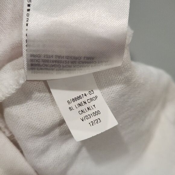 Lagenlook Old Navy Linen Crop Tank Top 2X White Capsule Wardrobe Cottage READ - Picture 7 of 11